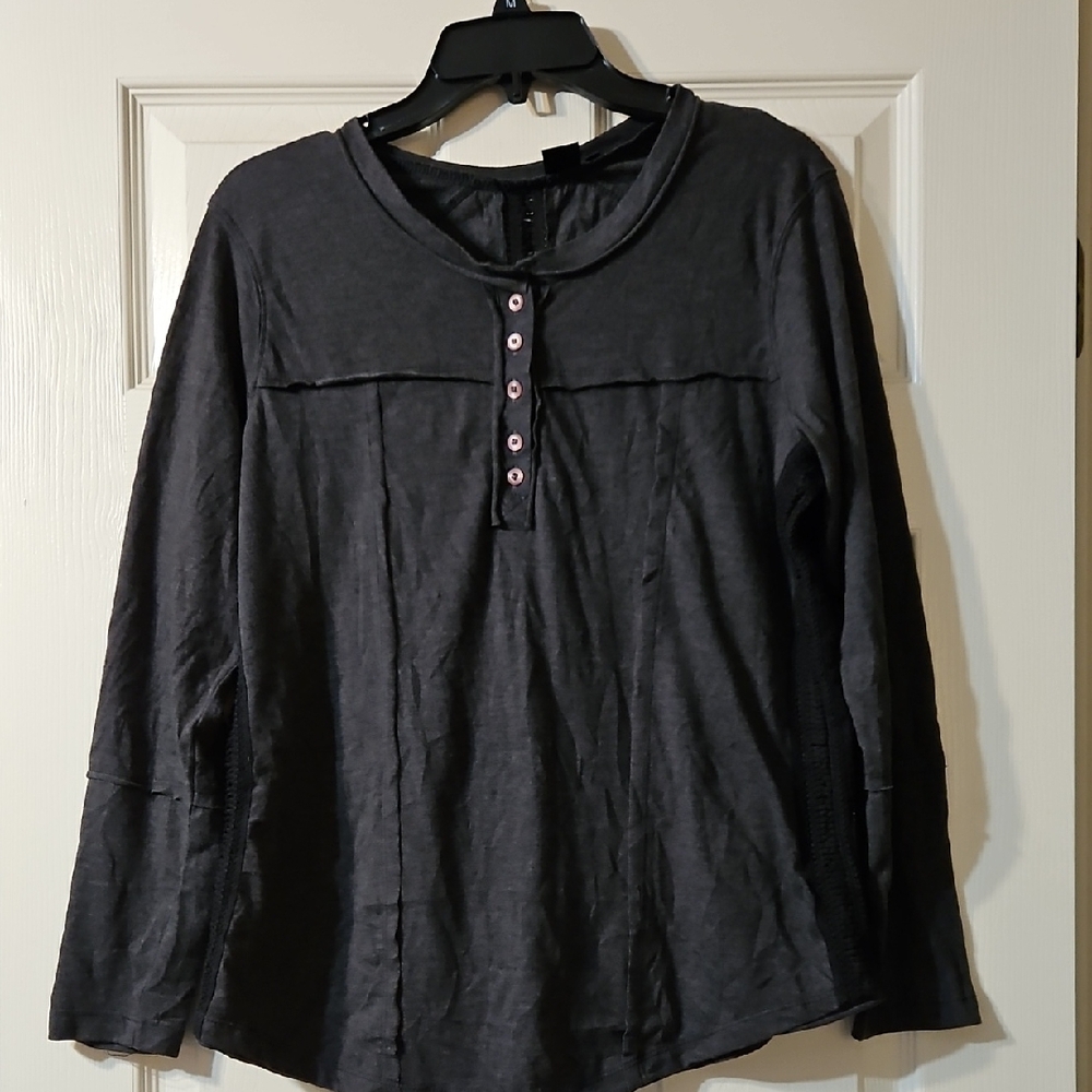 Mona B Charcoal Long Sleeve Top